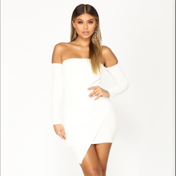 white bodycon dress fashion nova Highly Selective Bodycon Mini Dress - White